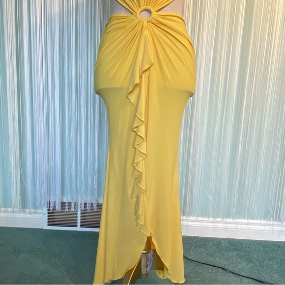 Rare Yellow Cut Out Open Back Maxi Dress - Picture 14 of 17